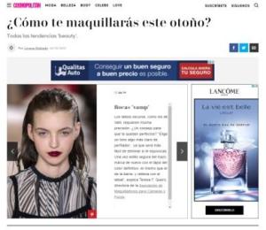 teresa f. quero escribe articulos de maquillaje en revistas